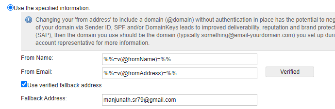 Sender Profile